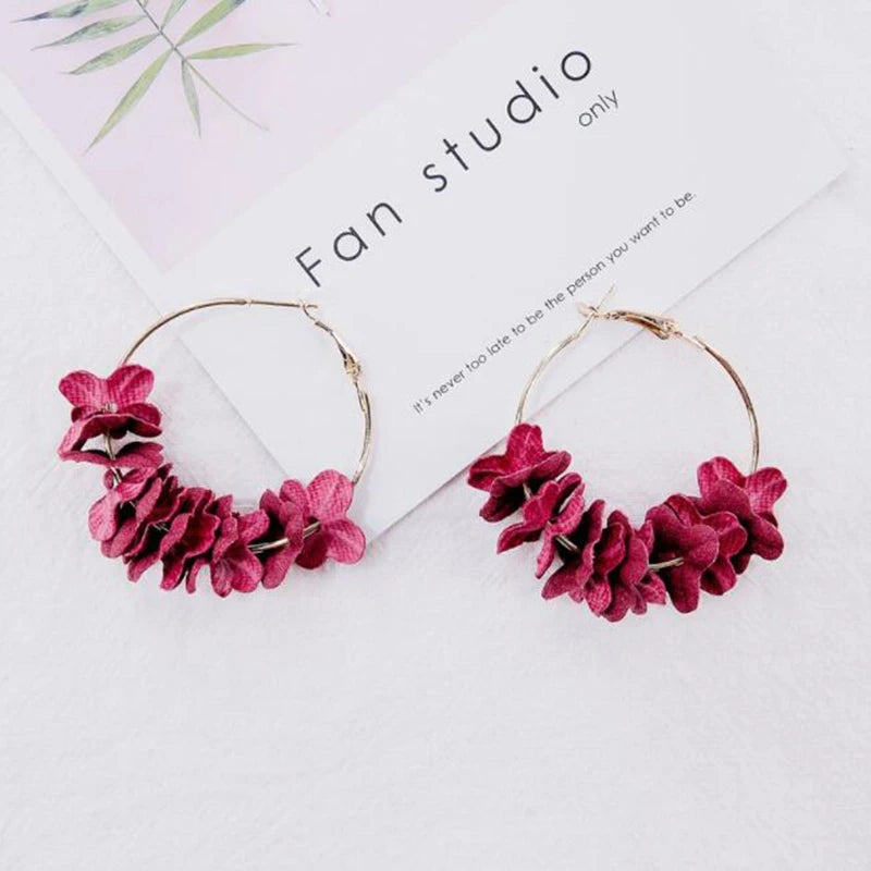 Earrings for women Charm Modern Girls Simple Fashion Jewelry Petals Gifts Cute Trends Dangler Eardrop Hoop Earring