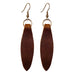 New Genuine Cow Leather Triangle Earrings for Women 2021 New Fold Crazy Horse Leather Leaf Dangle Earrings Jewelry Wholesale