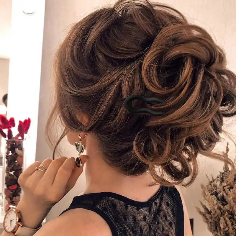 Women Hair Fork Pins U-Shaped Curved Hair Stick Girls Hair Bun Maker Hair Styling fixed insert comb Headwear Accessories