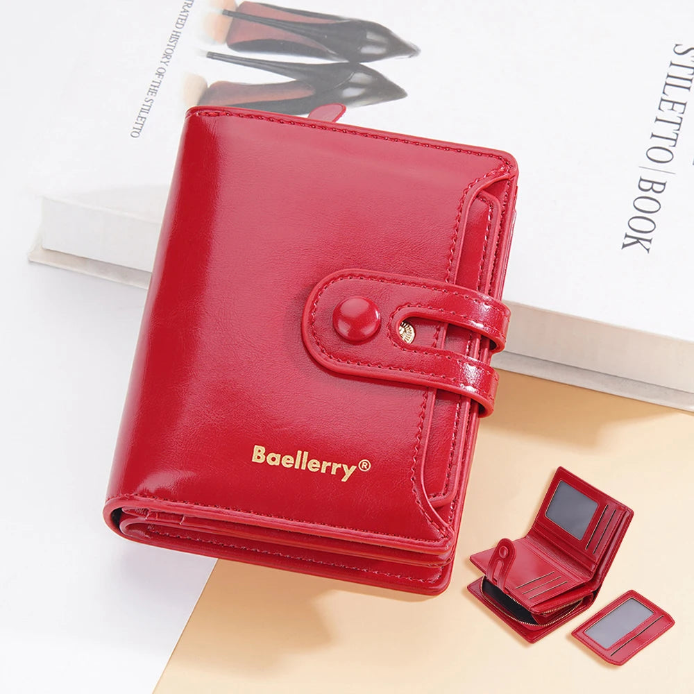 Women Wallets Large Capacity Female Leather Coin Purses Hasp Clutch ID Credit Card Holder Purse Money Bag Red Wallet for Woman