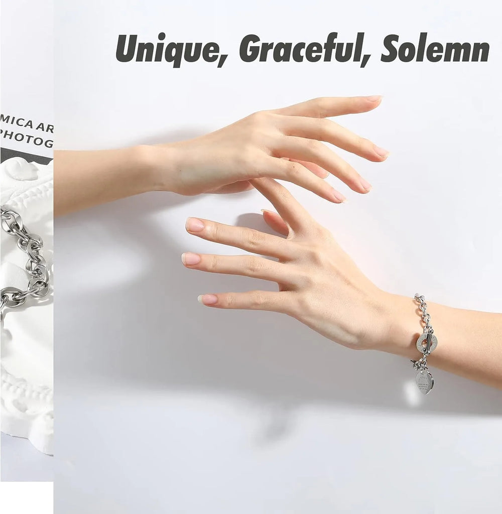 Bracelet for Women Bible Verse Bracelet Silver Gold Bracelet Love Pendant Link Chain OT Clasp Birthday Christmas Jewelry Gift