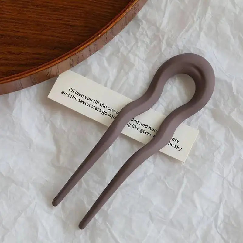 Women Hair Fork Pins U-Shaped Curved Hair Stick Girls Hair Bun Maker Hair Styling fixed insert comb Headwear Accessories