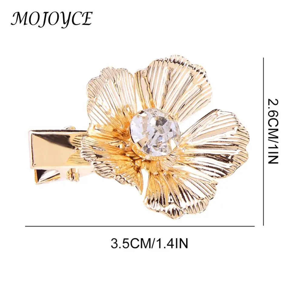 10/12/16Pcs Small Flower Hair Clips Gold Pearl Hair Barrettes Floral Headpiece Floral Pearl Hair Pins for Party Prom Birthday