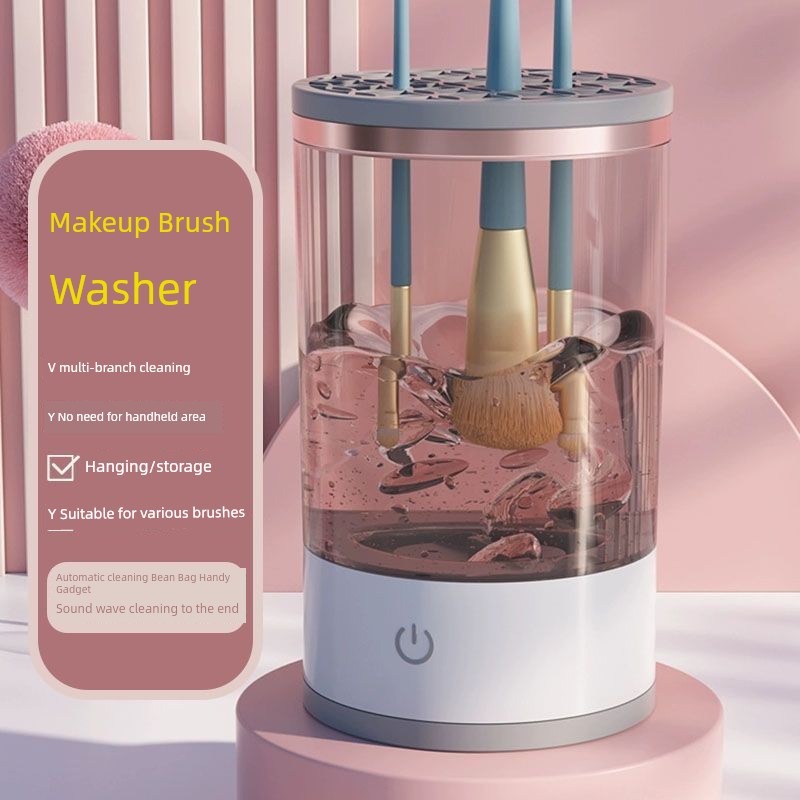 2024 New Arrival Cleanser of Makeup Brush Rechargeable Bean Bag Electric Cleaning Brush Automatic Scourer Quick-Drying Tool