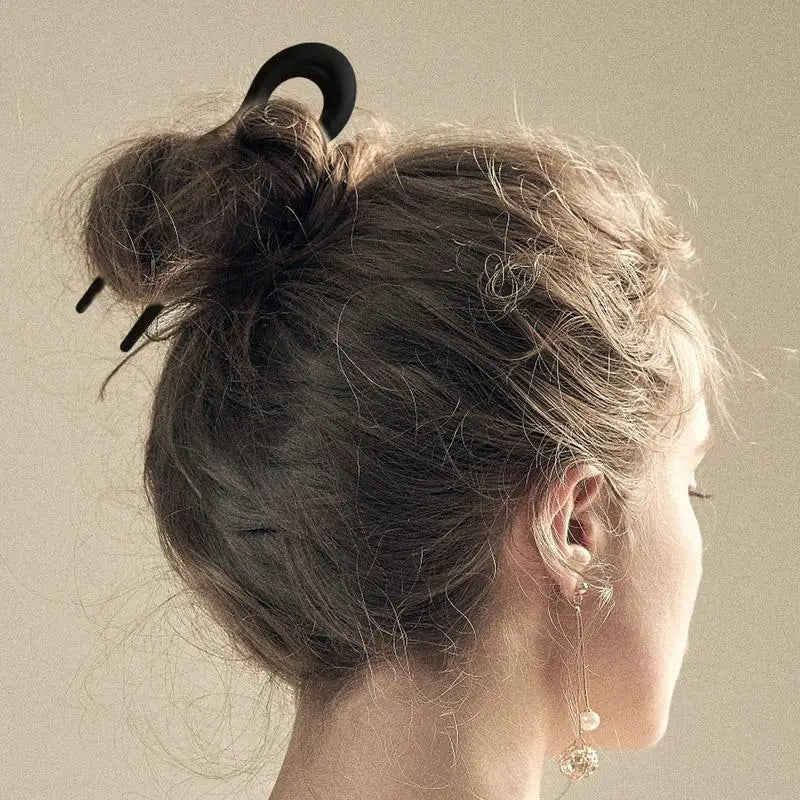 Women Hair Fork Pins U-Shaped Curved Hair Stick Girls Hair Bun Maker Hair Styling fixed insert comb Headwear Accessories