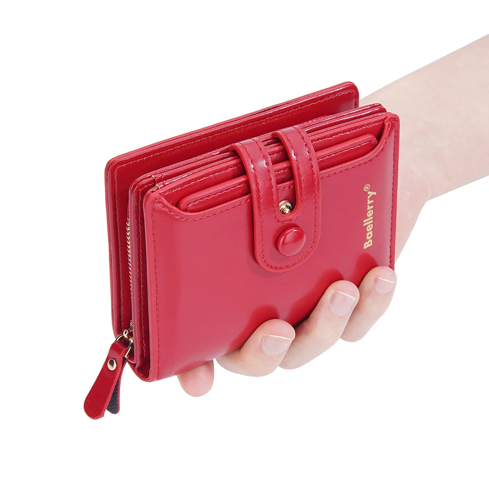Women Wallets Large Capacity Female Leather Coin Purses Hasp Clutch ID Credit Card Holder Purse Money Bag Red Wallet for Woman