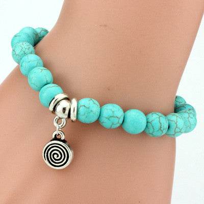 Running Free Turquoise Bead and Charm Bracelet - West Coast Cowgirl
