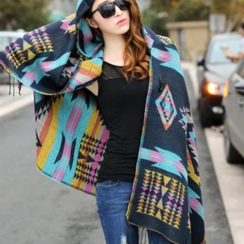 Tsunu Hooded Shawl - West Coast Cowgirl
