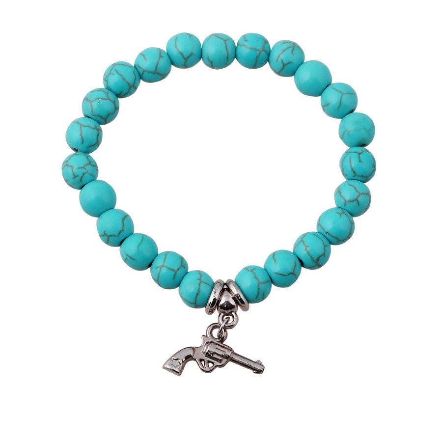 Running Free Turquoise Bead and Charm Bracelet - West Coast Cowgirl