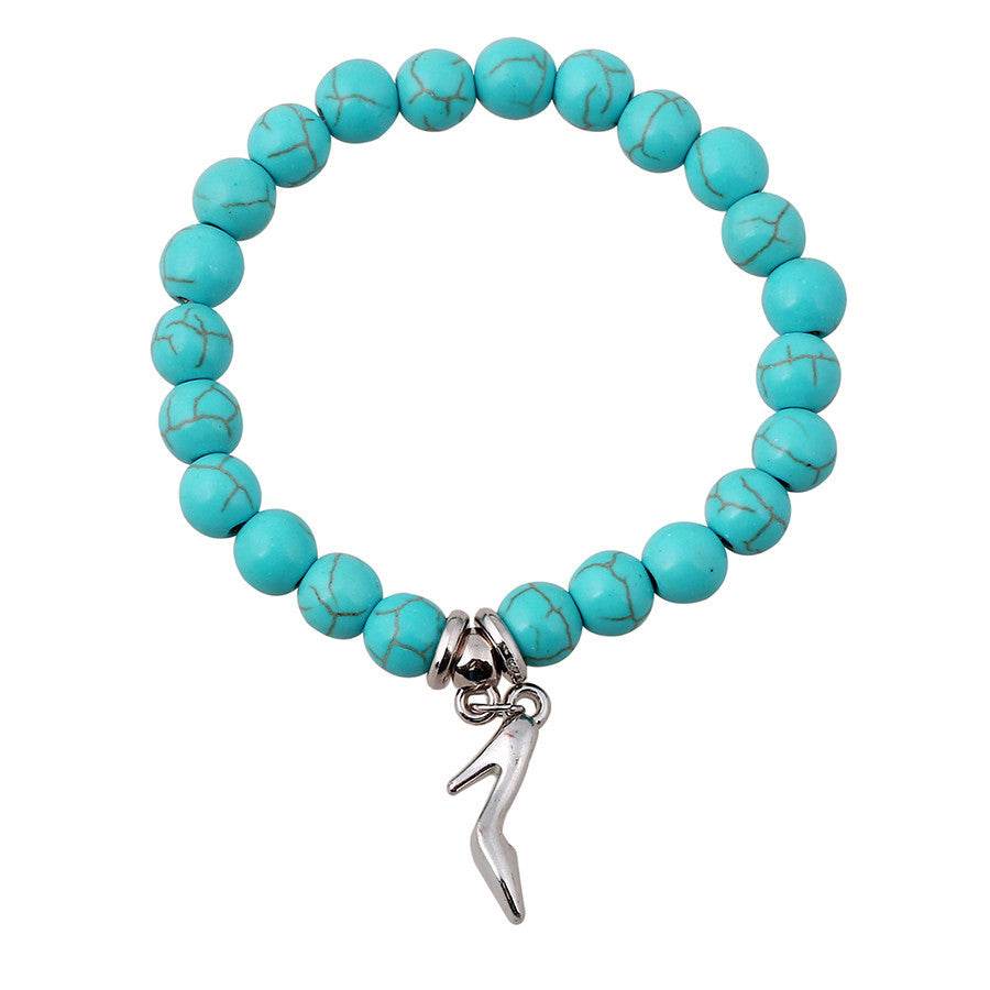 Running Free Turquoise Bead and Charm Bracelet - West Coast Cowgirl