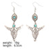 Silver Longhorn skull earrings with turquoise beads