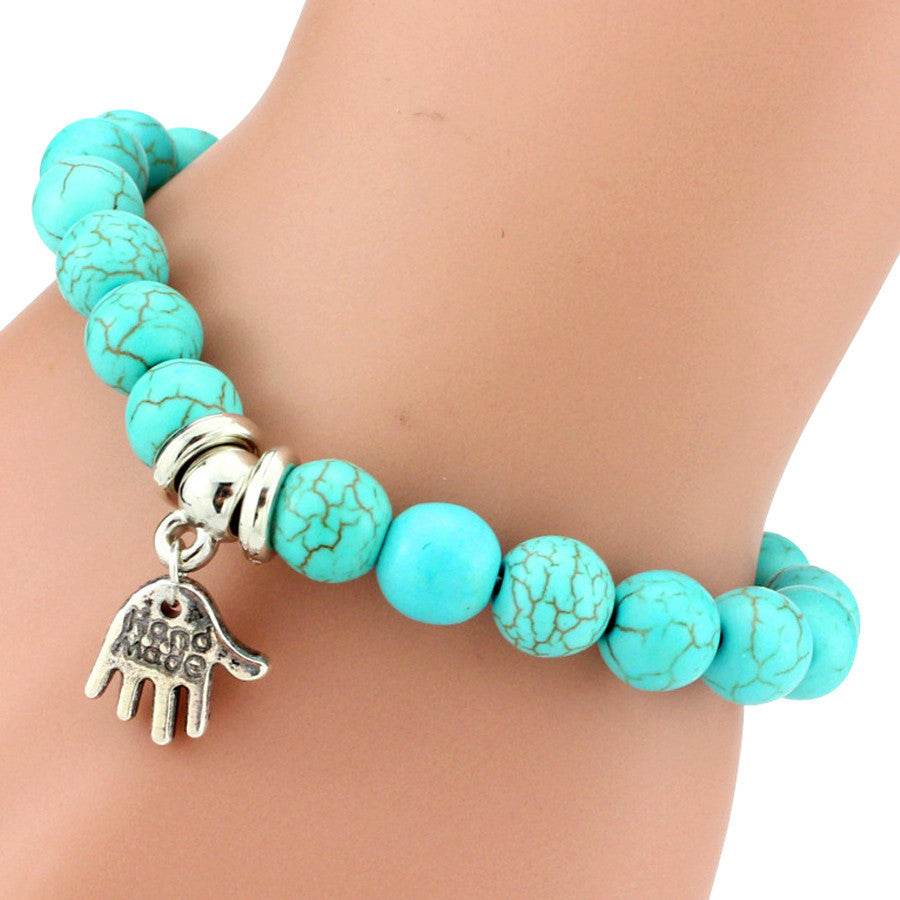 Running Free Turquoise Bead and Charm Bracelet - West Coast Cowgirl