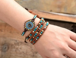 Raini Bracelet and Mahela Bracelet are stackable and wrap bracelets made from natural stone