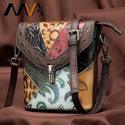 leather embossed bag features a flap with stand out western details