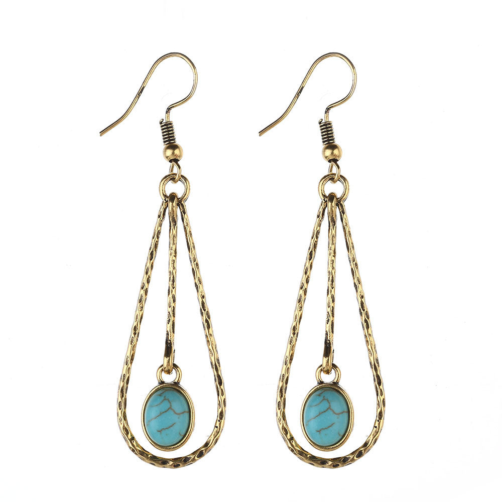 Turquoise-Silver-Drop-Earrings