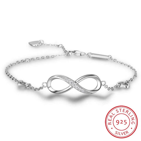 Sterling silver infinity bracelet